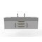 Castello Usa Nile 60" Wall Mounted Gray Vanity With Gray Top And Gold Handles CB-MC-60G-GLD-2053-GR - alternate 1